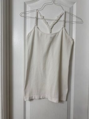 Always lace white cami tank top adjustable straps ONE SIZE